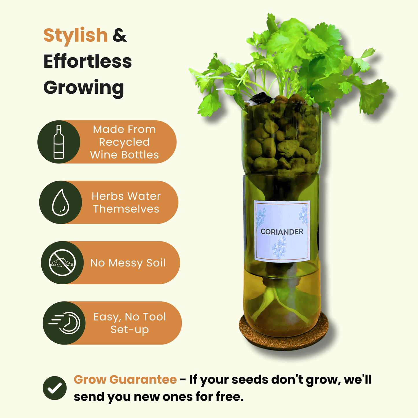 Hydroponic Herb Grow Bottle